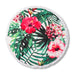 PERSONALIZED ROUND BEACH TOWEL - TROPICAL HIBISCUS PATTERN