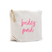 LARGE PERSONALIZED CANVAS MAKEUP & TOILETRY BAG FOR  WOMEN - BRIDESMAID SCRIPT
