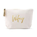LARGE PERSONALIZED CANVAS MAKEUP & TOILETRY BAG FOR  WOMEN -  WIFEY SCRIPT