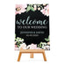 CUSTOM WEDDING CHALKBOARD SIGN - WELCOME FLORAL