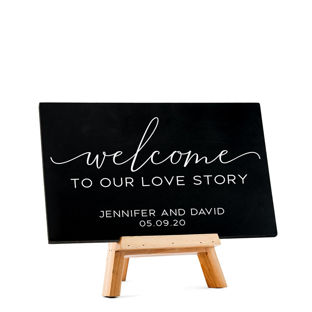CUSTOM WEDDING CHALKBOARD SIGN - WELCOME SCRIPT
