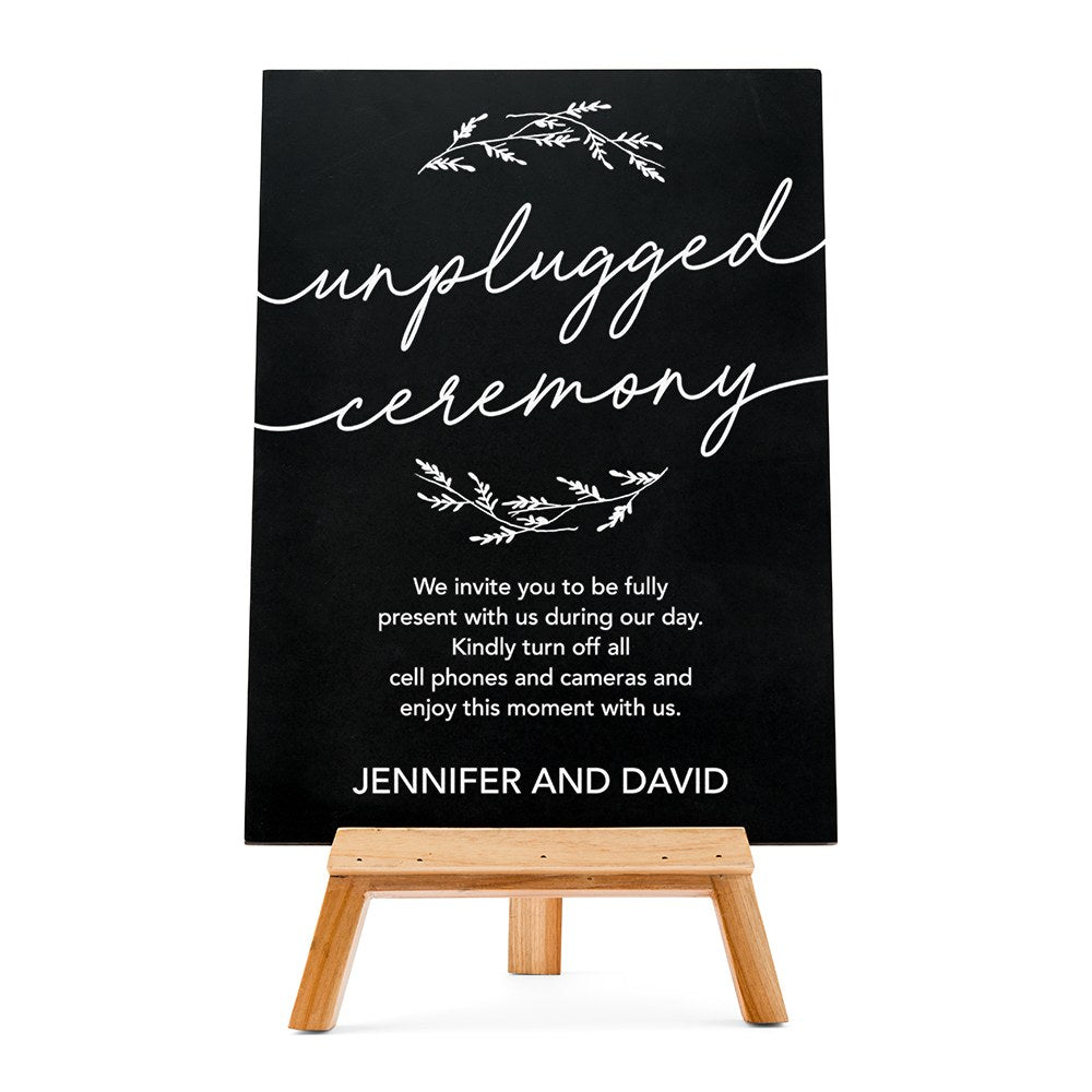 CUSTOM WEDDING CHALKBOARD SIGN - UNPLUGGED CEREMONY
