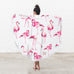 PERSONALIZED ROUND BEACH TOWEL - FLAMINGO PATTERN