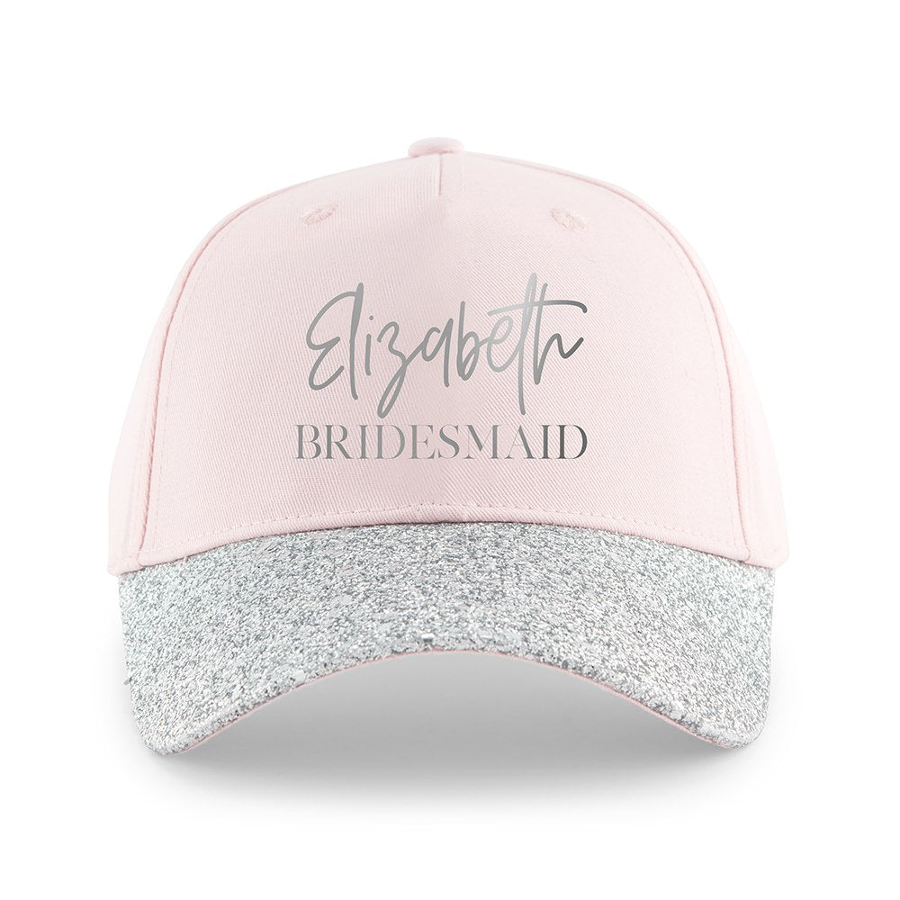 WOMEN'S WEDDING PARTY GLITTER HATS - SCRIPT  & BLOCK