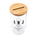 PERSONALIZED GLASS WEDDING WISHES GUESTBOOK JAR -  GEO MONOGRAM