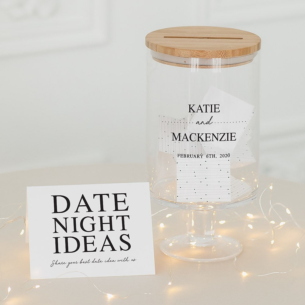 PERSONALIZED GLASS WEDDING WISHES GUESTBOOK JAR - CLASSIC COUPLE