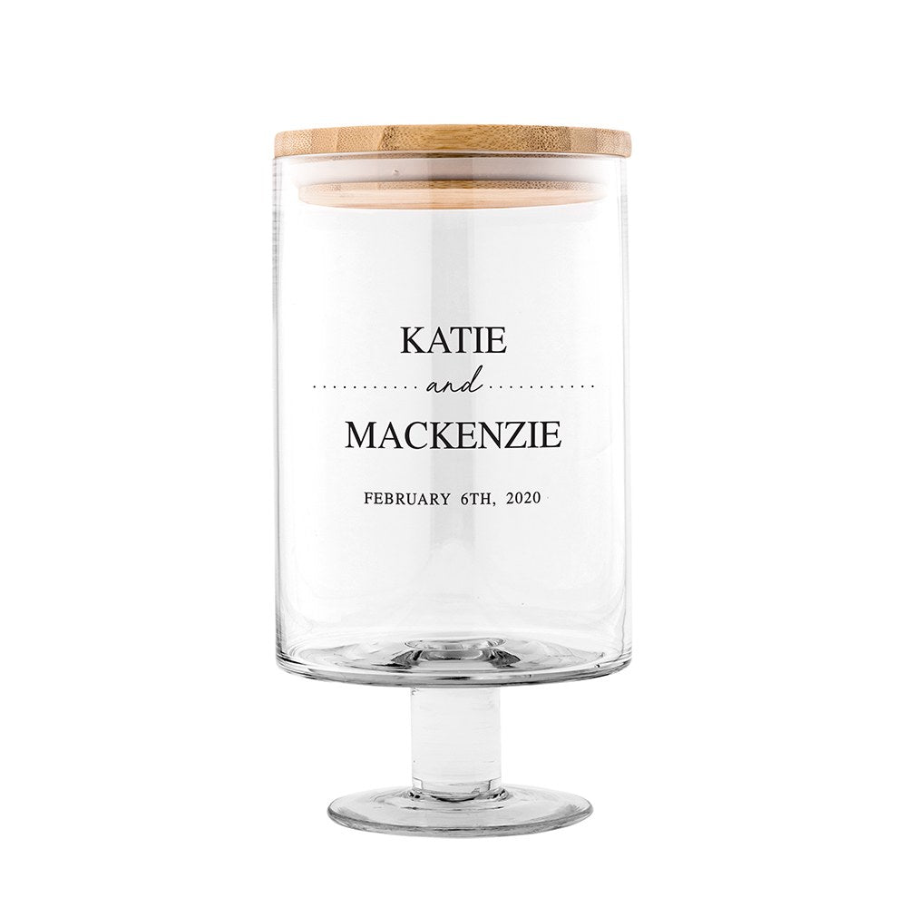 PERSONALIZED GLASS WEDDING WISHES GUESTBOOK JAR - CLASSIC COUPLE