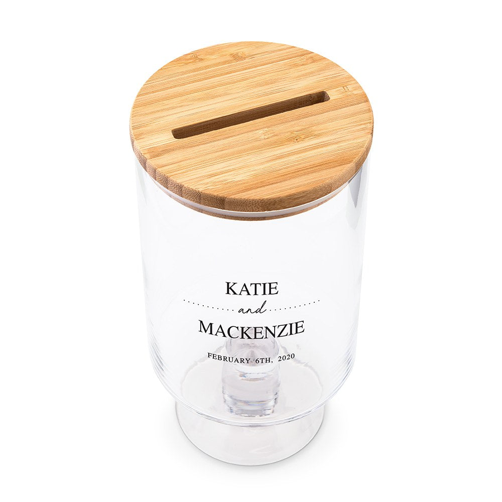 PERSONALIZED GLASS WEDDING WISHES GUESTBOOK JAR - CLASSIC COUPLE