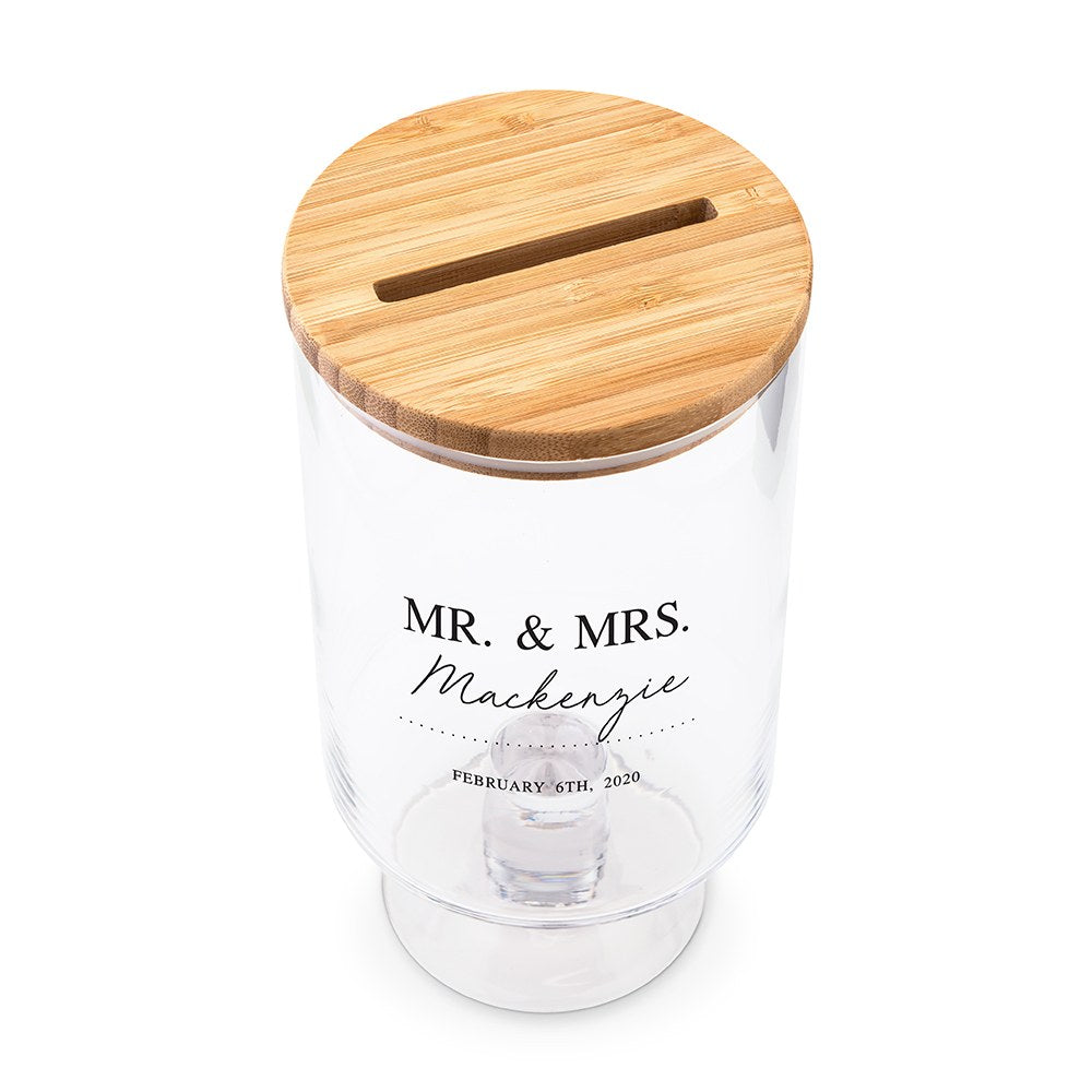 PERSONALIZED GLASS WEDDING WISHES GUESTBOOK JAR - MR. & MRS.