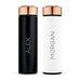 PERSONALIZED STAINLESS STEEL CYLINDER TRAVEL BOTTLE - CONTEMPORARY VERTICAL TEXT