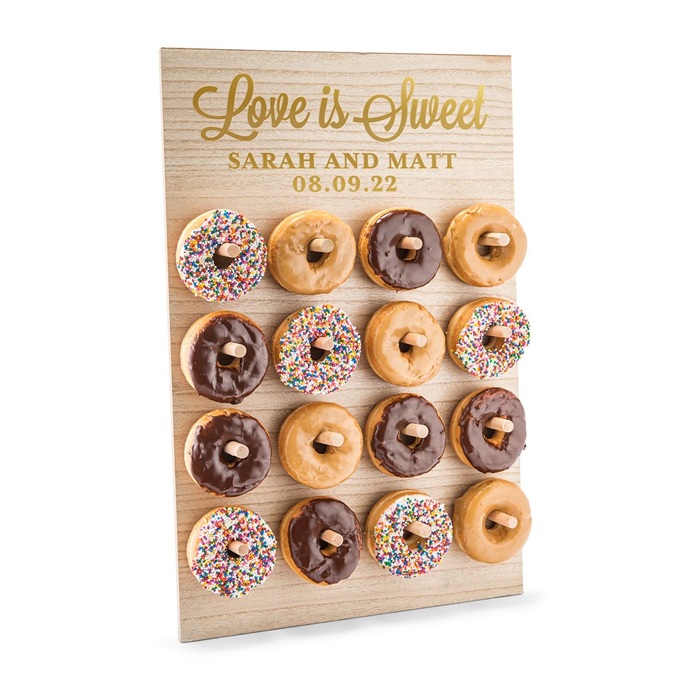PERSONALIZED WOODEN DONUT WALL DISPLAY - LOVE IS SWEET