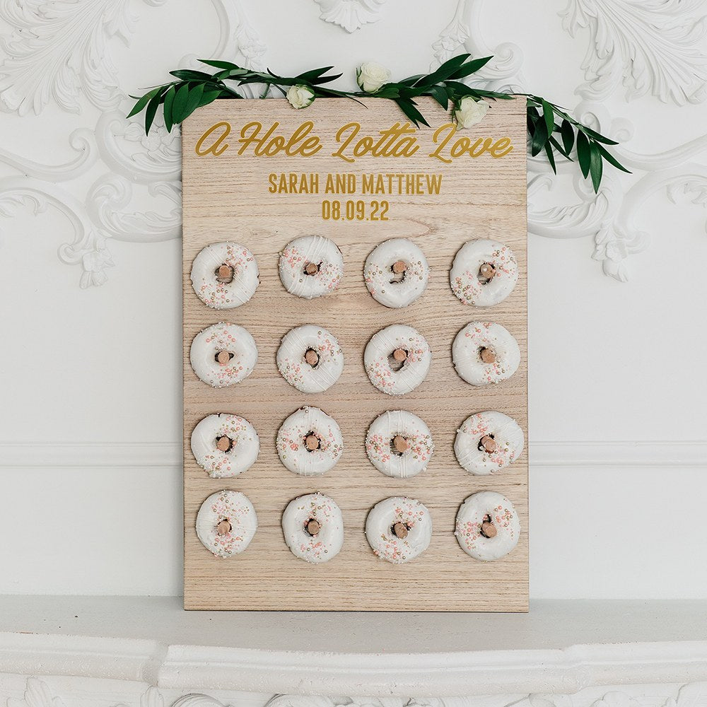 PERSONALIZED WOODEN DONUT WALL DISPLAY - HOLE  LOTTA LOVE