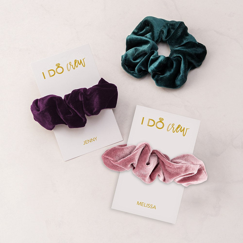 WOMEN'S CUSTOM BRIDAL PARTY SCRUNCHIE - I DO CREW - AyaZay Wedding Shoppe