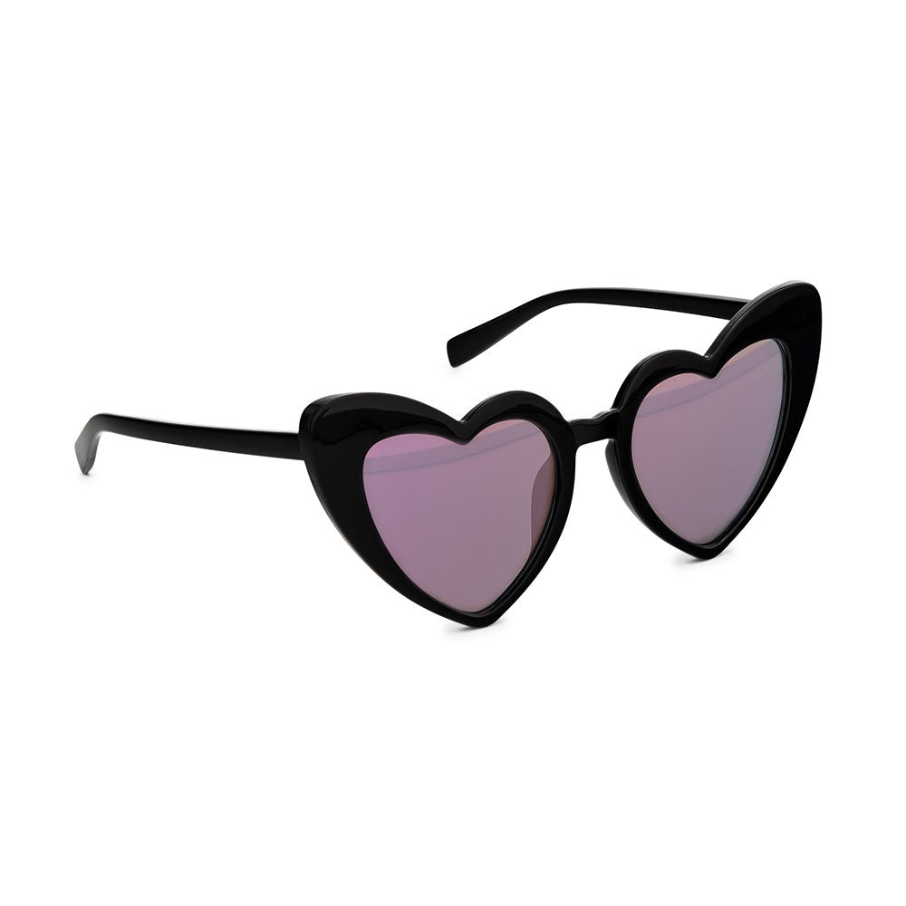 WOMEN'S UNIQUE SHAPED BACHELORETTE PARTY SUNGLASSES - BLACK HEART EYES