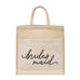 MEDIUM REUSABLE WOVEN JUTE TOTE BAG WITH POCKET - BRIDESMAID