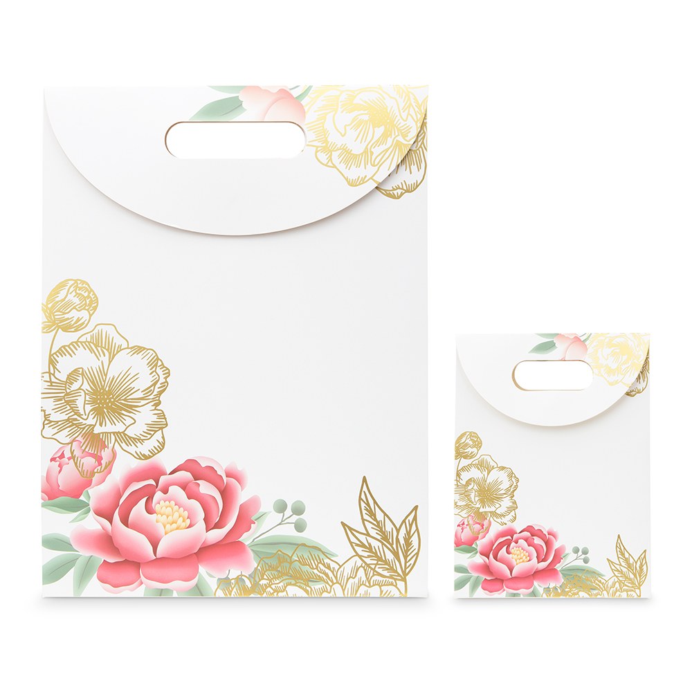 PAPER GIFT BAG WITH HANDLES - MODERN FLORAL - AyaZay Wedding Shoppe