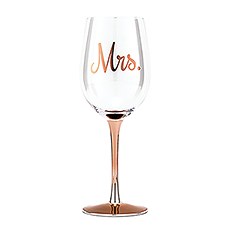 ROSE GOLD STEMMED 18 Oz. WINE GLASS - MRS