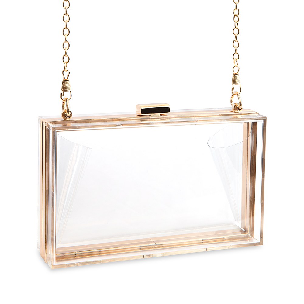 ACRYLIC BOX CLUTCH - CLEAR