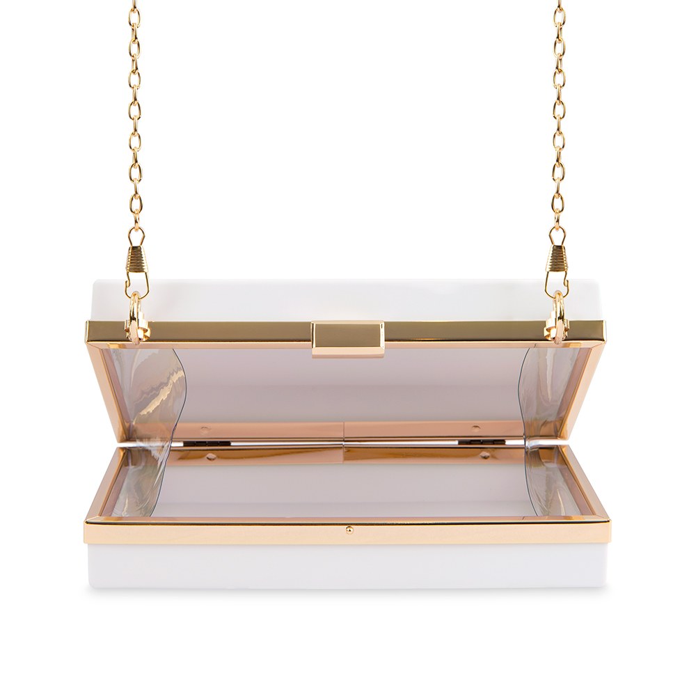 ACRYLIC BOX CLUTCH - WHITE