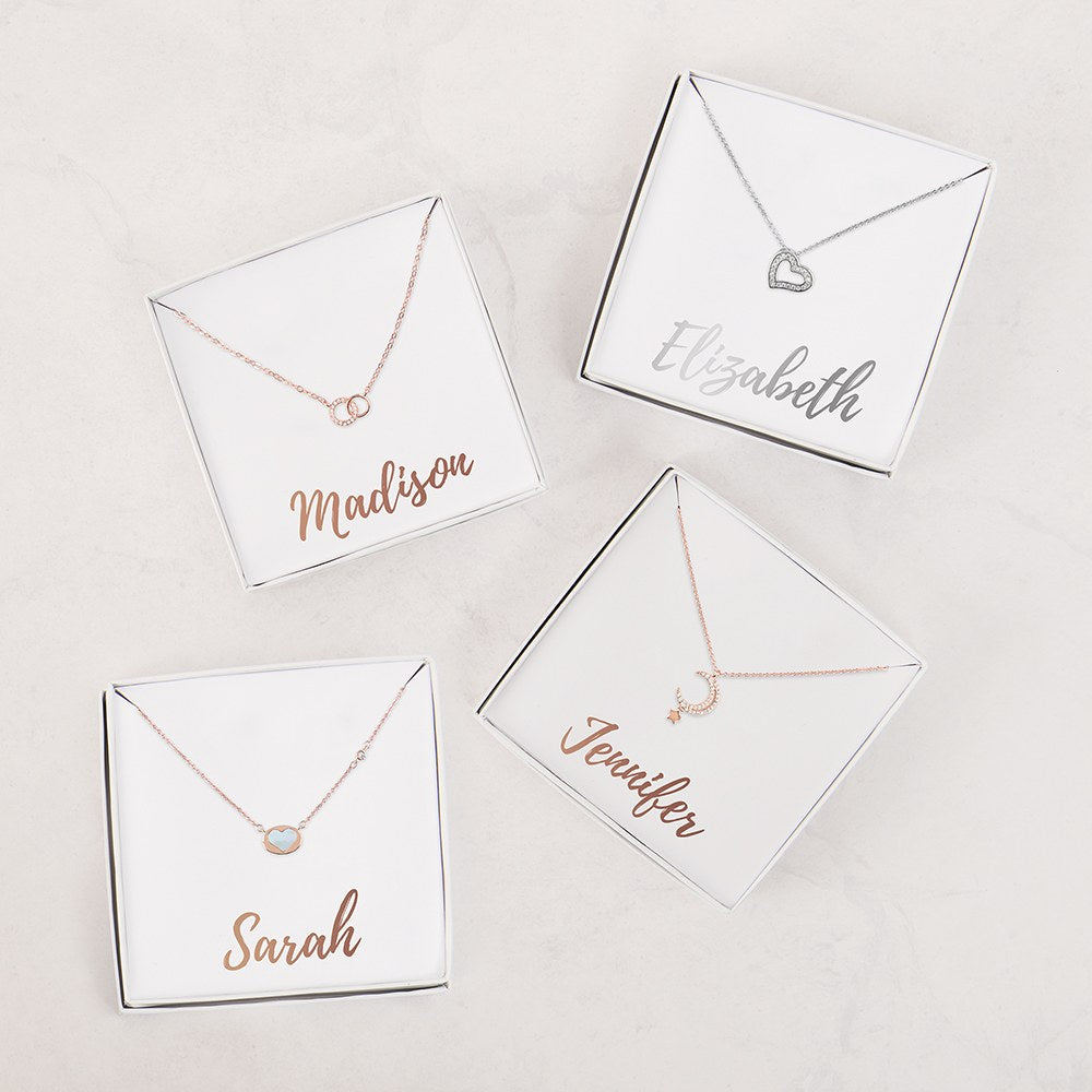 PERSONALIZED BRIDAL PARTY PENDANT NECKLACE - CURSIVE