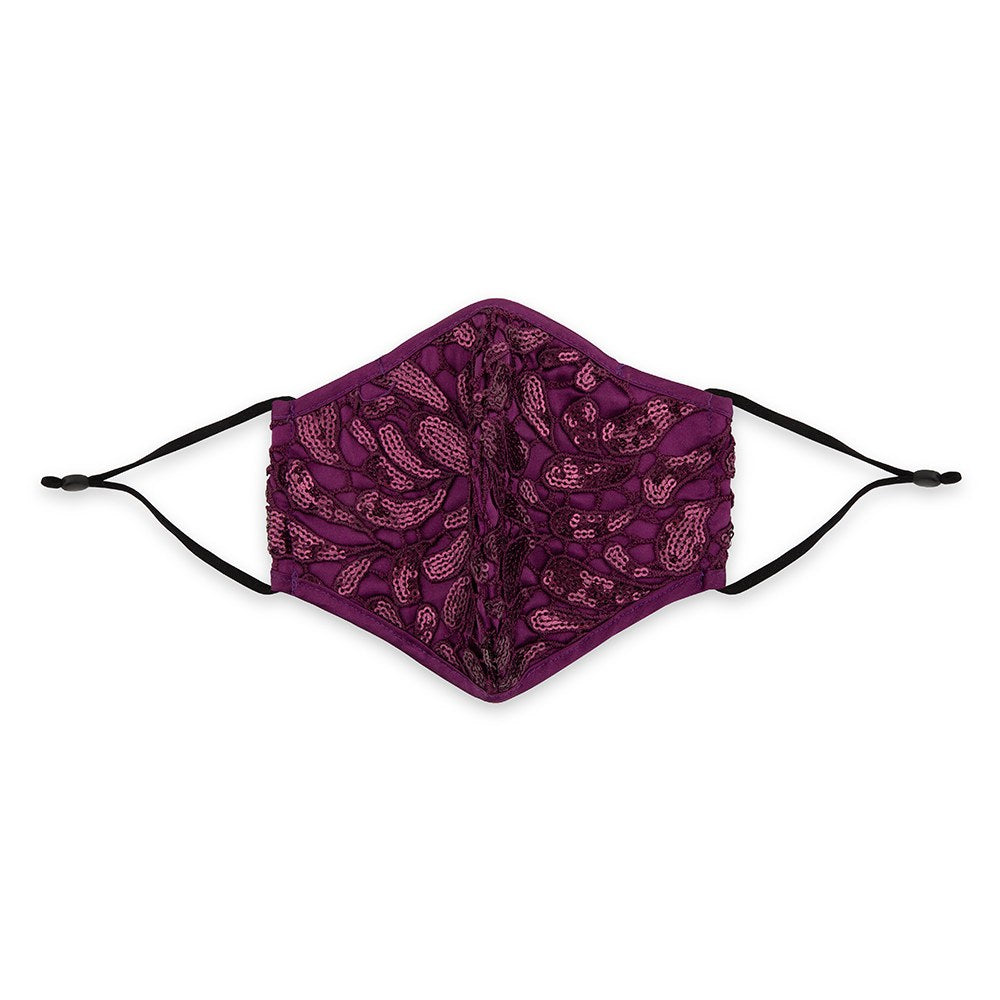 LUXURY REUSABLE, WASHABLE CLOTH FACE MASK WITH FILTER POCKET - PURPLE GARNET - AyaZay Wedding Shoppe