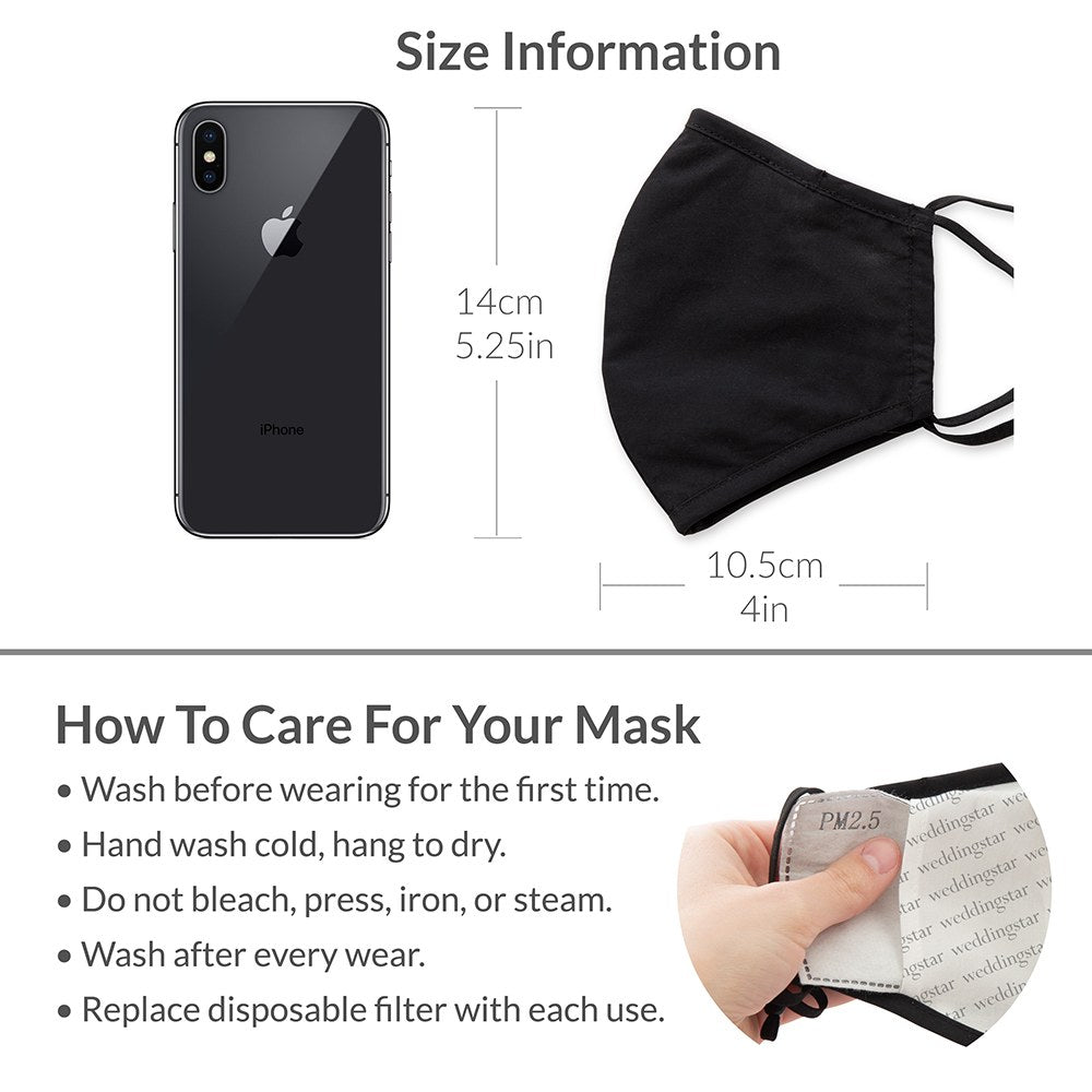 LUXURY REUSABLE, WASHABLE CLOTH FACE MASK WITH FILTER POCKET - PURPLE GARNET - AyaZay Wedding Shoppe