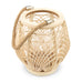 LARGE NATURAL HANGING LANTERN - RATTAN & GLASS