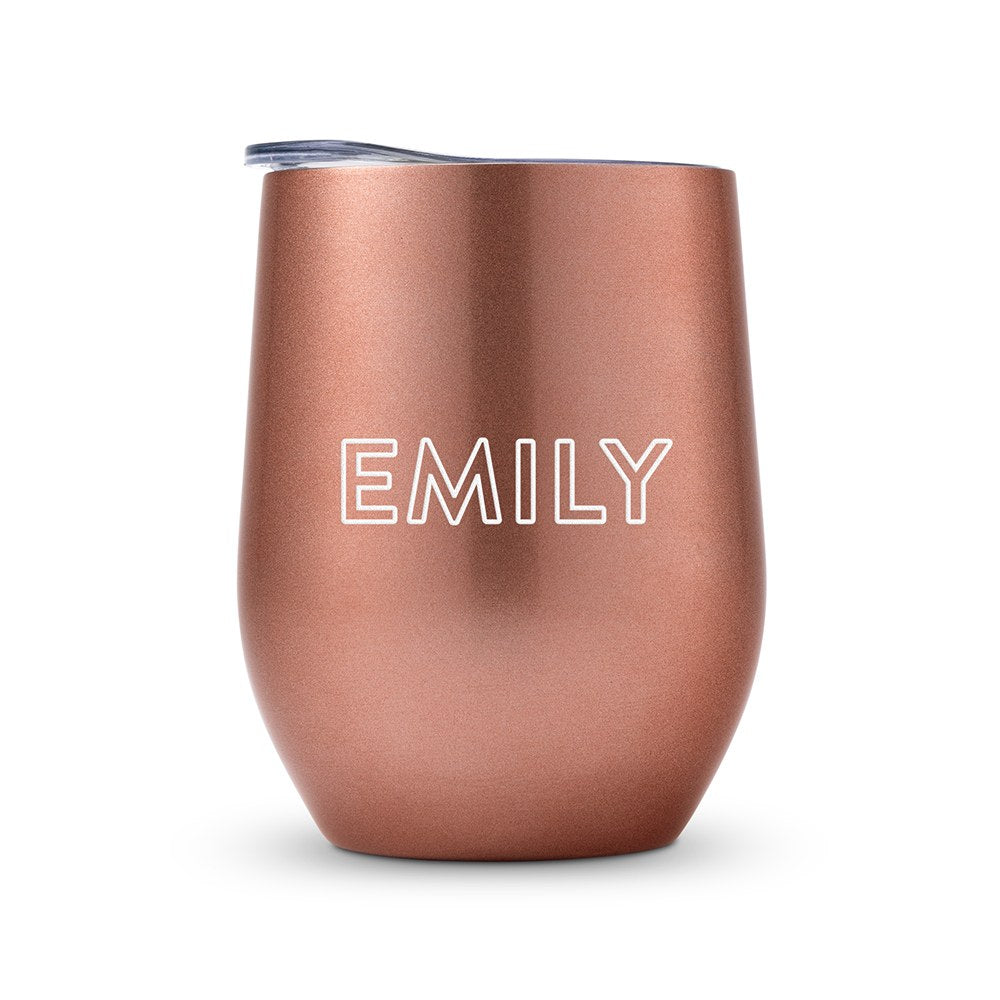 PERSONALIZED STEMLESS TRAVEL TUMBLER - LINE MONOGRAM PRINTING