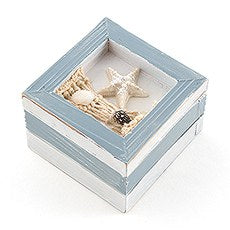 BEACH THEME WOODEN TRINKET BOXES - pkg of 12