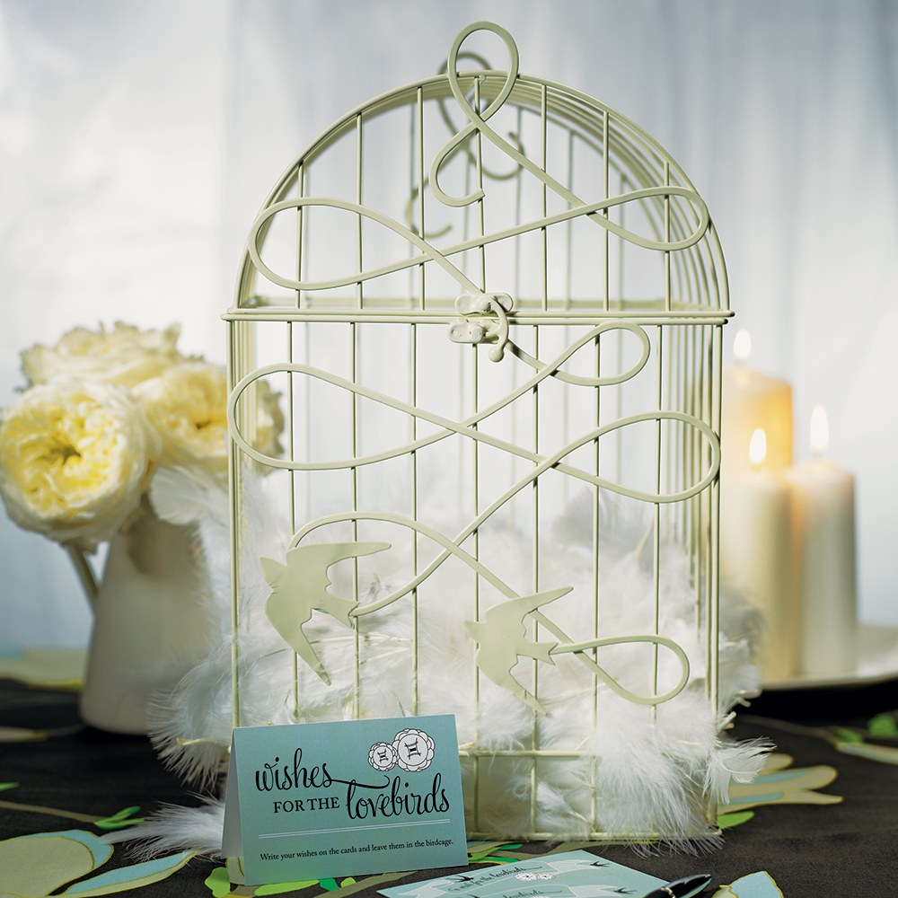 MODERN DECORATIVE BIRDCAGE WITH BIRDS IN FLIGHT - AyaZay Wedding Shoppe