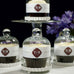 SET OF 4 MINIATURE GLASS BELL JAR WITH WHITE FLUTED BASE - AyaZay Wedding Shoppe