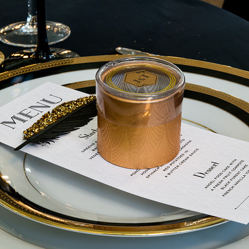 ART DECO CYLINDER BOXES WITH CLEAR LID (6/pkg) - AyaZay Wedding Shoppe