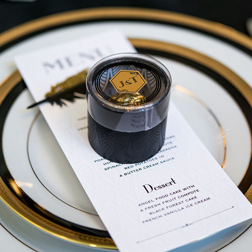 ART DECO CYLINDER BOXES WITH CLEAR LID (6/pkg) - AyaZay Wedding Shoppe