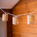 STRING OF LIGHTS WITH NATURAL BURLAP SHADES LED - AyaZay Wedding Shoppe