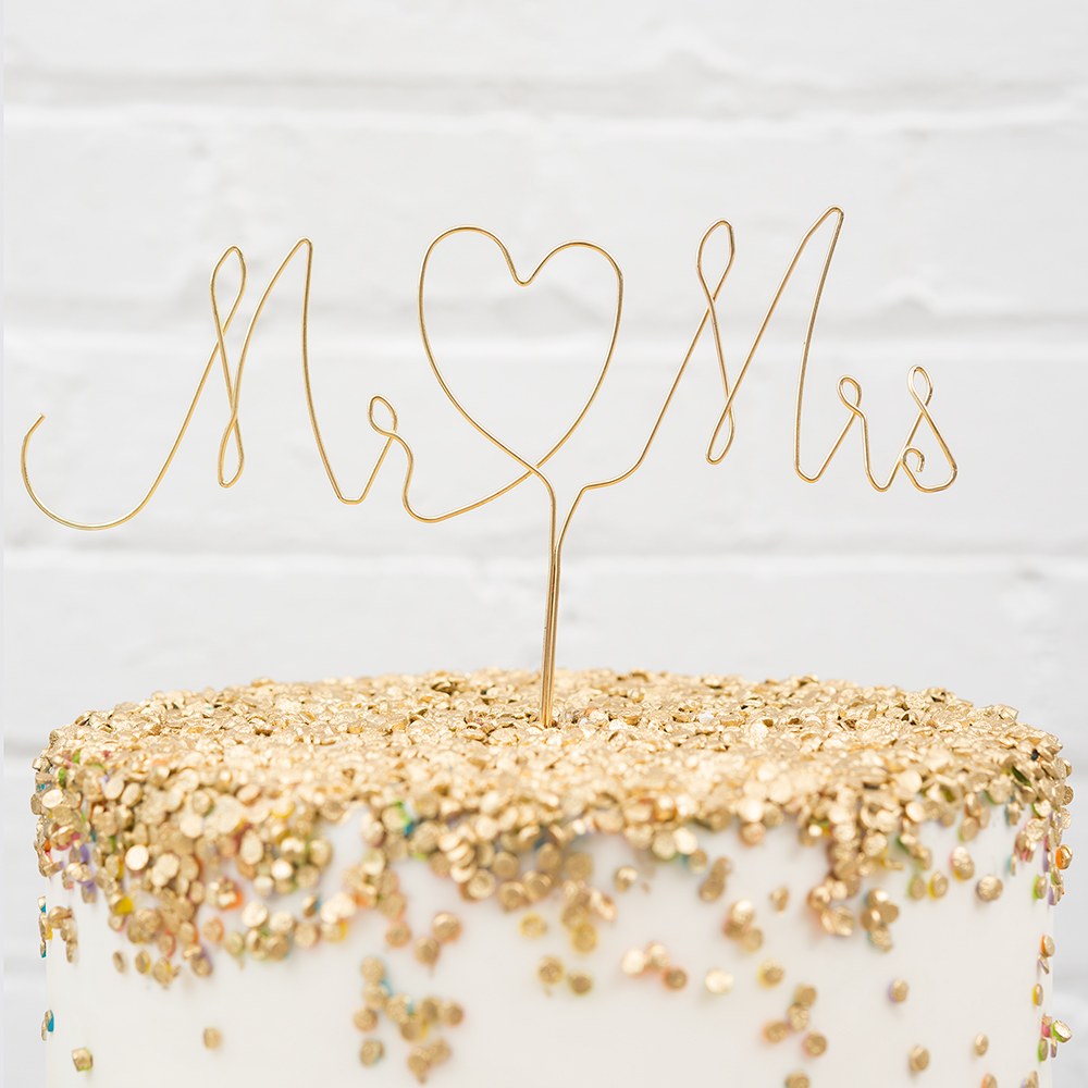MR. AND MRS. TWISTED WIRE CAKE TOPPER - AyaZay Wedding Shoppe