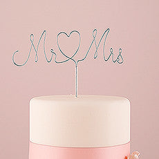 MR. AND MRS. TWISTED WIRE CAKE TOPPER - AyaZay Wedding Shoppe