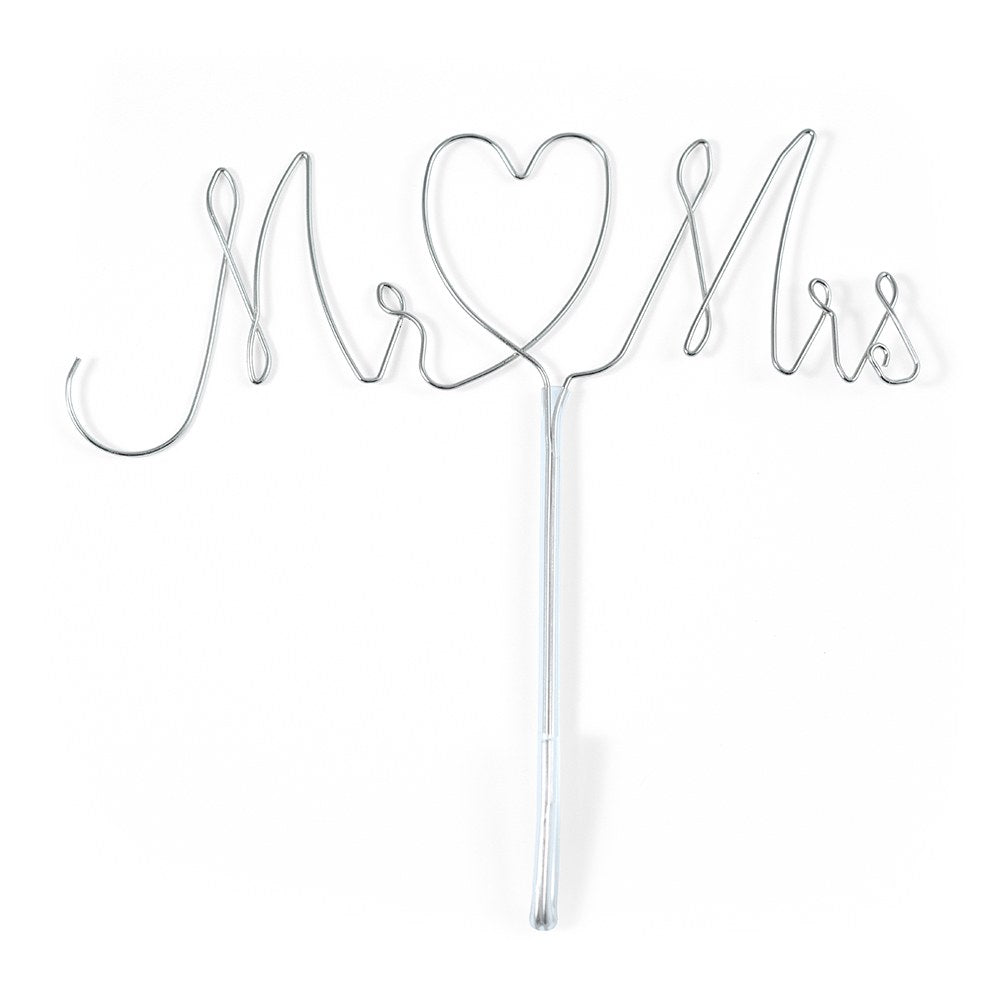 MR. AND MRS. TWISTED WIRE CAKE TOPPER - AyaZay Wedding Shoppe