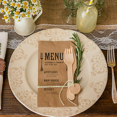 ECO WOOD UTENSIL SET (12 utensils - 4 of each per set) - AyaZay Wedding Shoppe