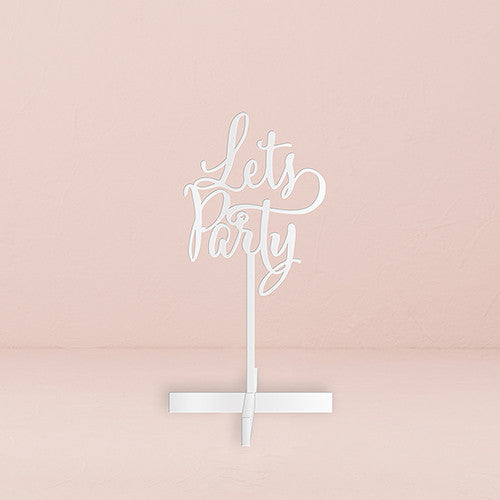 LET'S PARTY ACRYLIC SIGN - WHITE - AyaZay Wedding Shoppe