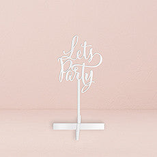 LET'S PARTY ACRYLIC SIGN - WHITE - AyaZay Wedding Shoppe