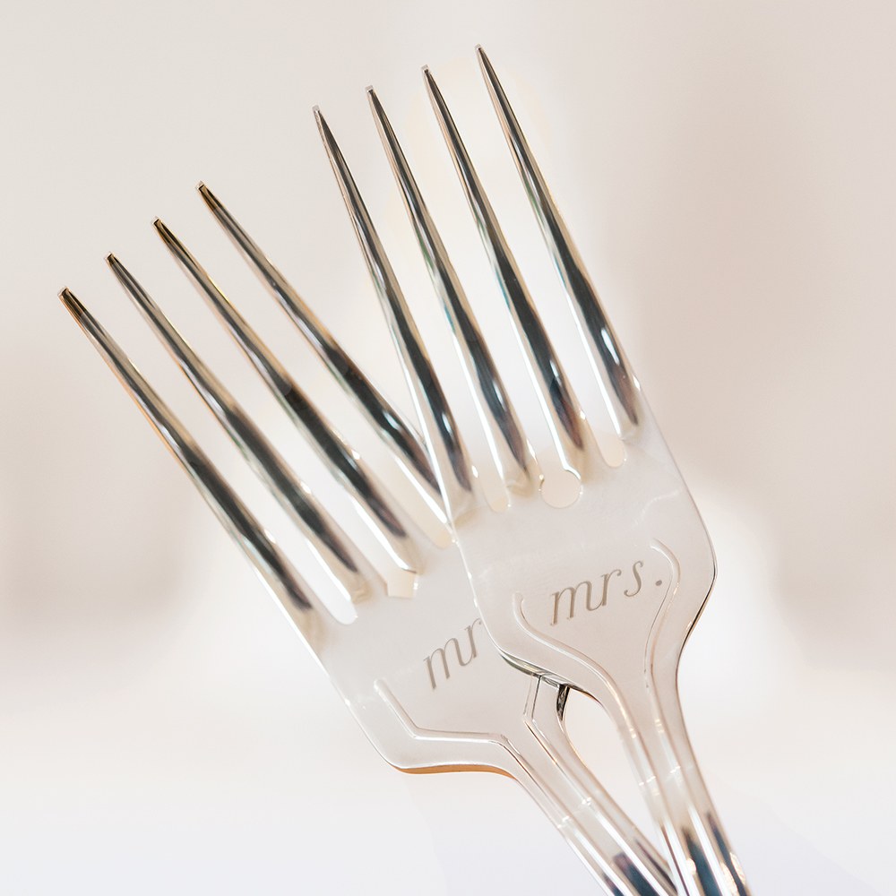 MR & MRS CAKE FORK SET