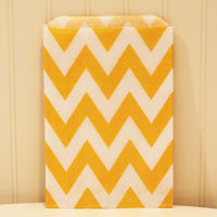 Yellow Chevron Treat Bags (24/pkg) - AyaZay Wedding Shoppe