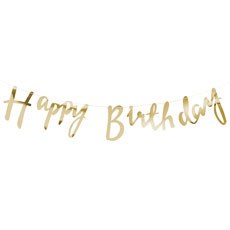 HAPPY BIRTHDAY BANNER - METALLIC GOLD - AyaZay Wedding Shoppe