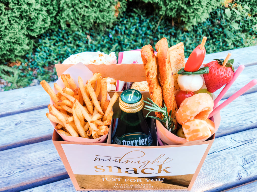 PERSONALIZED KRAFT CARDBOARD SNACK CADDY - MIDNIGHT SNACK