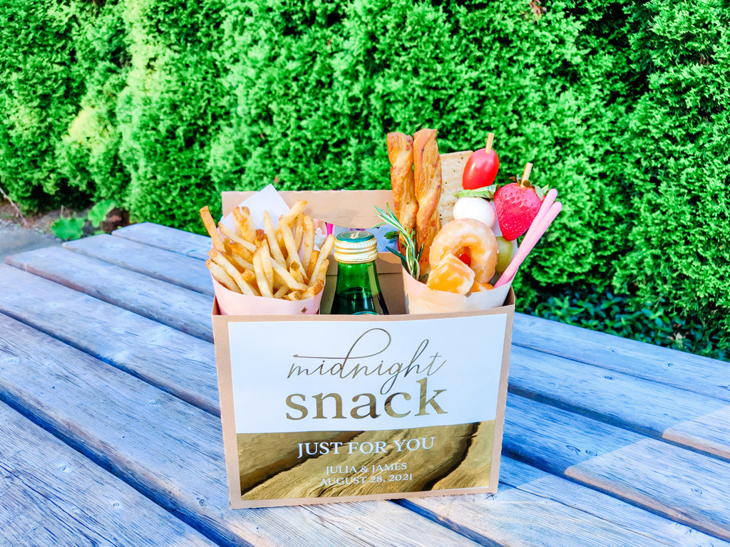 PERSONALIZED KRAFT CARDBOARD SNACK CADDY - MIDNIGHT SNACK