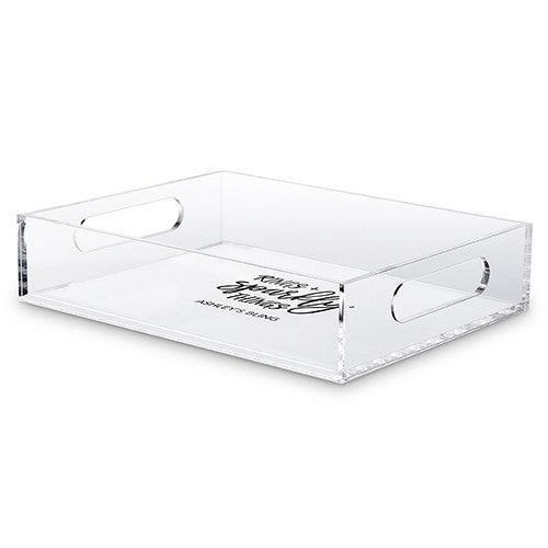 RECTANGULAR ACRYLIC TRAY - RINGS + SPARKLY THINGS PRINTING - AyaZay Wedding Shoppe