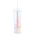 IRIDESCENT PERSONALIZED PLASTIC DRINK TUMBLER - CALLIGRAPHY TEXT PRINTING