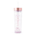 ROSE GOLD PLASTIC DRINK TUMBLER - VERTICAL LINE PRINTING