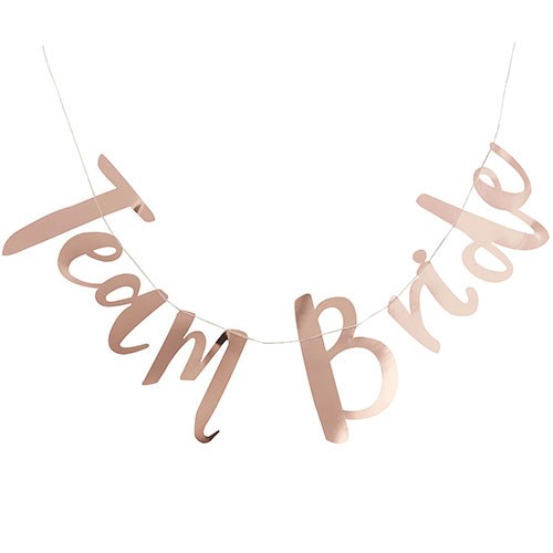 TEAM BRIDE METALLIC ROSE GOLD BANNER - AyaZay Wedding Shoppe