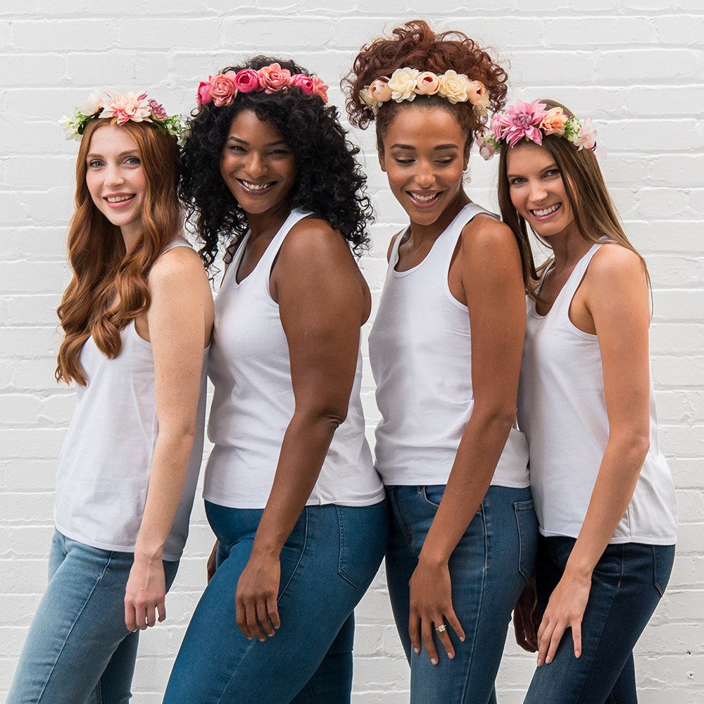 BRIDAL PARTY FLOWER CROWN WREATH - DUSTY PINK DAHLIA MEDLEY